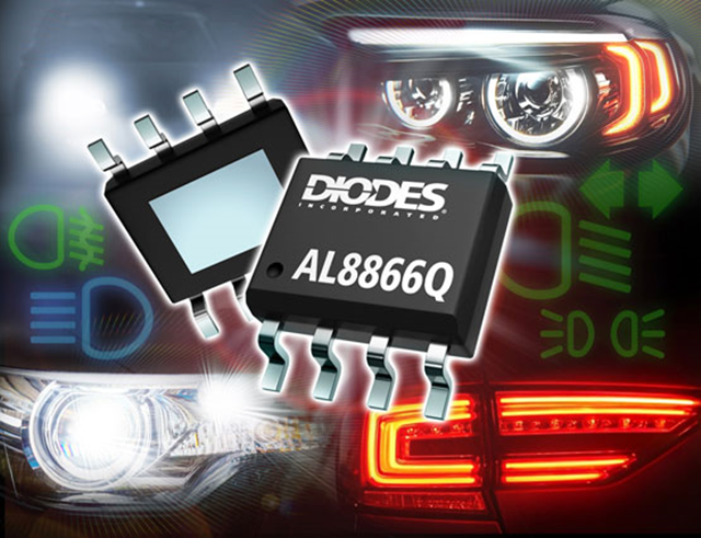 Diodes宣布推出AL8866Q LED 驅(qū)動器，擴大符合汽車標(biāo)準(zhǔn)的產(chǎn)品組合。